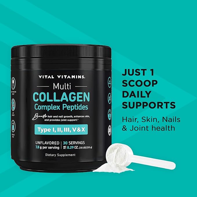 Vital Vitamins Multi Collagen Peptides Powder + Women's Multivitamin Complex