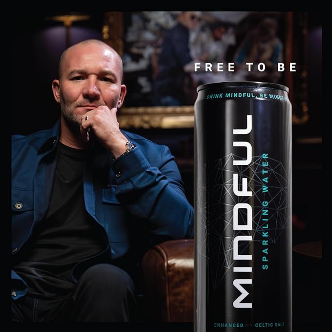 Mindful Sparkling Water by Shawn Ryan Carbonated Water and Celtic Salt Sugar Free Beverage with Natural Electrolytes Zero Calories Clean Hydration No Sweeteners Unflavored 12 FL OZ (12 Pack)