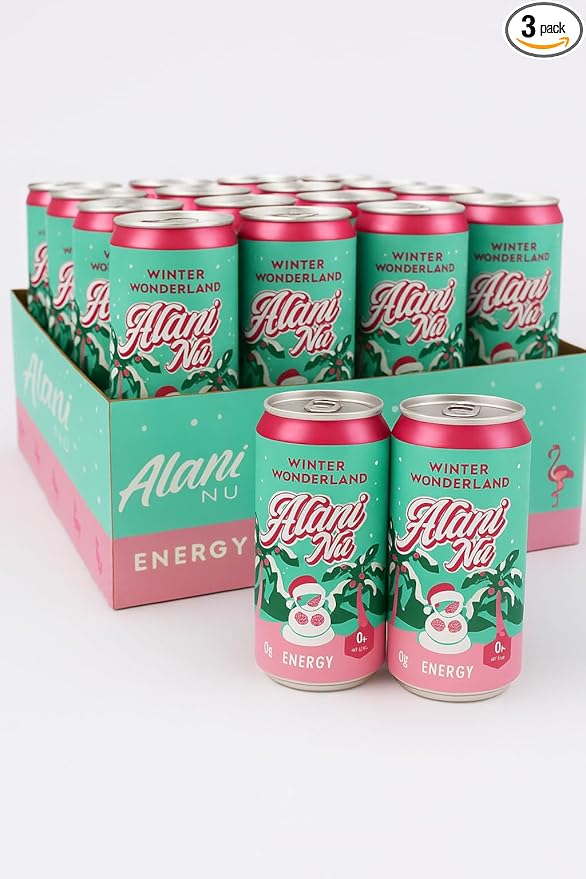 Alani Mini Energy Drinks Sugar free Low Calorie Energy Drinks 8.4 Fl Oz Cans ((Pack of 24) 8.4 Fl Oz Winter Wonderland)