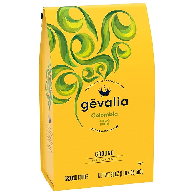 Gevalia Colombia Medium Roast Ground Coffee (4 ct Pack 20 oz Bags)