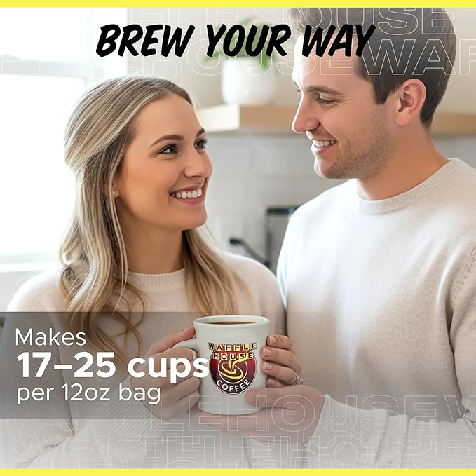 Waffle House Coffee – Classic Blend Ground Coffee - Brew Fresh Restaurant Coffee at Home - Each Bag Makes One Full Pot - Iconic American Diner Taste (120z)