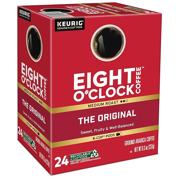 Eight O'Clock Coffee The Original Single-Serve Keurig K-Cup Pods Medium Roast Coffee Pods 96 Count