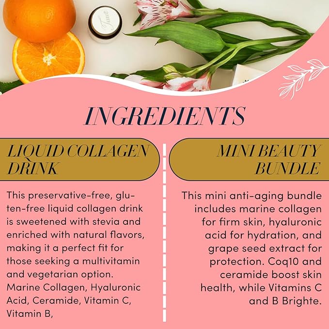 TAUT Premium Marine Collagen Drink 13000mg Anti-Aging Formula 24 Bottles (1.7oz Each) + Collagen Face Mask + 3 Powder Sachets Japan-Made Liquid Collagen for Skin Hair &amp Joints