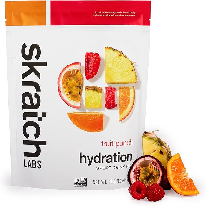 Skratch Labs Hydration Sports Drink Mix – Real‑Fruit Electrolyte Powder for Fast Hydration &amp Endurance | Fruit Punch | 20 Servings | Vegan Non‑GMO Clean Ingredients