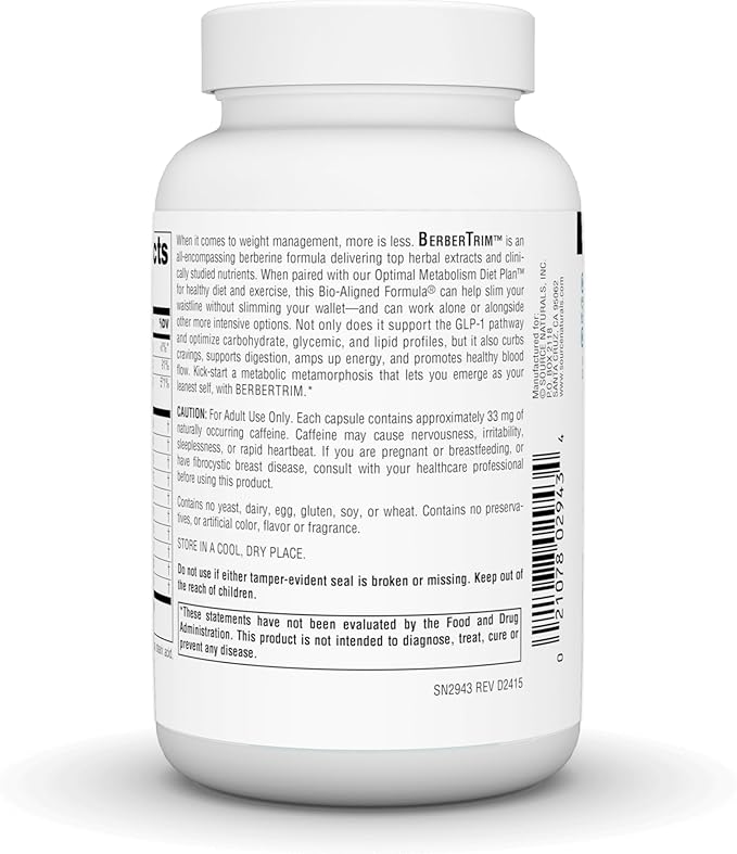Source Naturals BerberTrim Berberine Complex for Weight Management* Vegetarian Capsules (90)