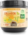 Earth Fed Muscle Lemonade Collagen Powder – Grass Fed Hydrolyzed Collagen for Women &amp Men - Healthy Bones Skin &amp Hair - Types 1 &amp 3 Collagen Powder 12g Per Serving 33 Servings