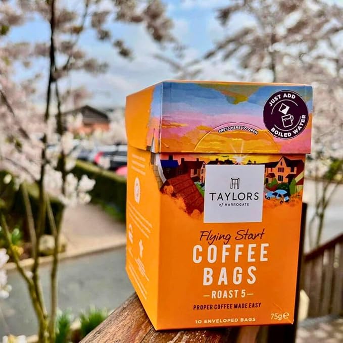 Taylors of Harrogate Coffee Bags 2 X 10 Rich Italian Coffee Bags 2 X 10 Hot Lava Java Coffee Bags and 2 X 10 Flying Start Coffee Bags (Total 6 Packs 60 bags)