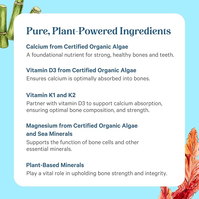 PURE SYNERGY Bone Renewal | Bioavailable Calcium with Cofactors | Natural Vegan Supplement with Vitamin D3 K2 Magnesium &amp Boron | for Lasting Bone Strength (150 Capsules)