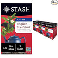 Stash Tea English Breakfast Black Tea - Caffeinated Non-GMO Project Verified Premium Tea with No Artificial Ingredients 20 Count (Pack of 6) - 120 Bags Total