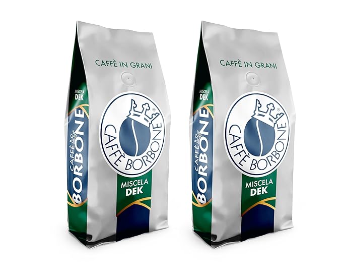 Caffè Borbone Whole Bean Coffee Medium-Dark Roast DEK Blend Decaffeinated Italian Coffee 2.2 lb Bag (Pack of 2)