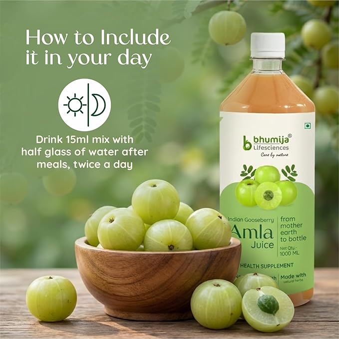 Bhumija Lifesciences Amla Juice (Sugar Free) - 1 Liter (Pack of 3)