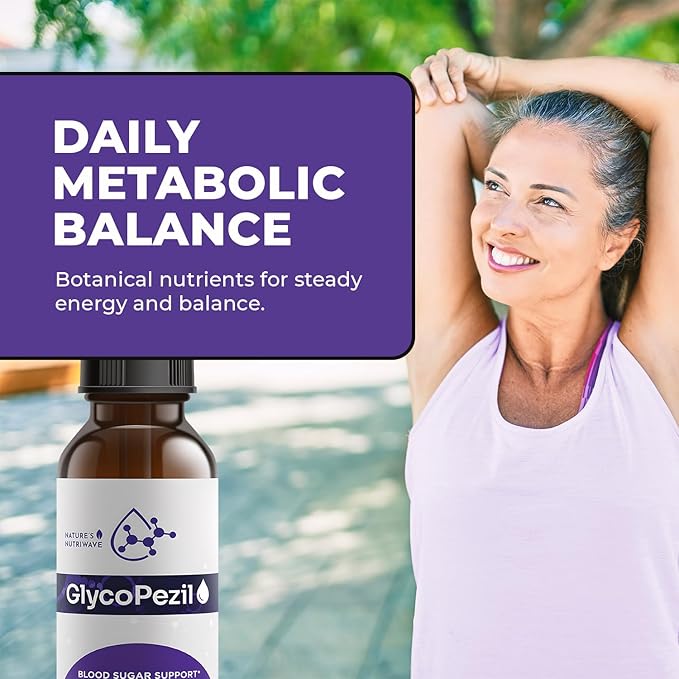 GlycoPezil – Daily Liquid Botanical Supplement with Chromium Maca Root Ginseng &amp Plant Extracts – Clean Stimulant-Free Formula – GMP-Certifed Non-GMO Made in USA - 2 fl oz 6 Month Supply