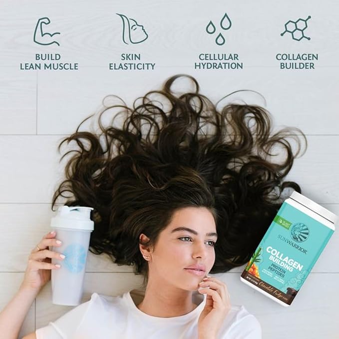 Vegan Collagen Protein Powder for Women Silica Plant Based Collagen Powder Chocolate Flavor Vegan Hair Skin and Nails Vitamins Non-GMO No Added Sugar Soy Dairy &amp Gluten Free (Chocolate 40 Serving