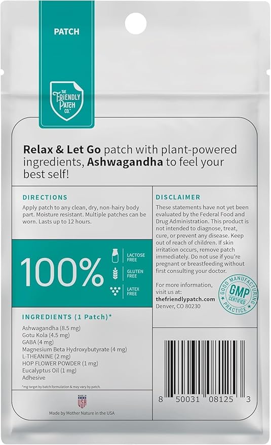 The Friendly Patch Relax &amp Let Go -8+Relax &amp let go-28 Patches