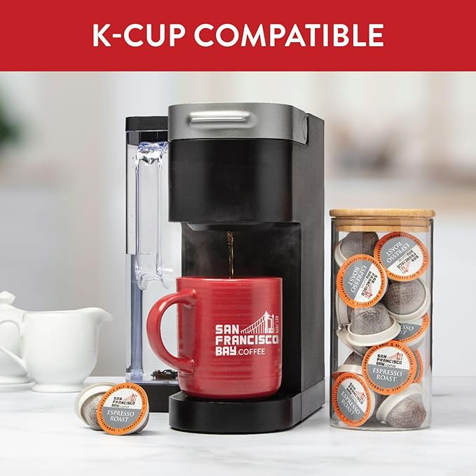 San Francisco Bay Compostable Coffee Pods - Espresso Roast (80 Ct) K Cup Compatible including Keurig 2.0 Dark Roast
