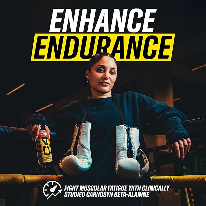 Cellucor C4 Energy Carbonated Zero Sugar Energy Drink Pre Workout Drink + Beta Alanine Sour Gummy Splash 16 Fl Oz (Pack of 12)