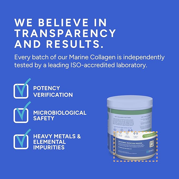 Hydrolyzed Marine Collagen Peptides - Made with Nippi Peptide® from Japan 10g Type I Collagen Per Serving Supports Skin Hair Joint and Bone Health Lab Tested - 30 Serving Jar