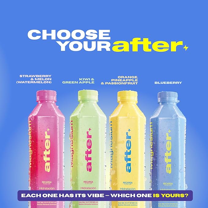 AFTER Electrolyte Drink Blueberry Flavor Electrolytes Hydration Drink 12 Pack 16.9 fl oz Bottles