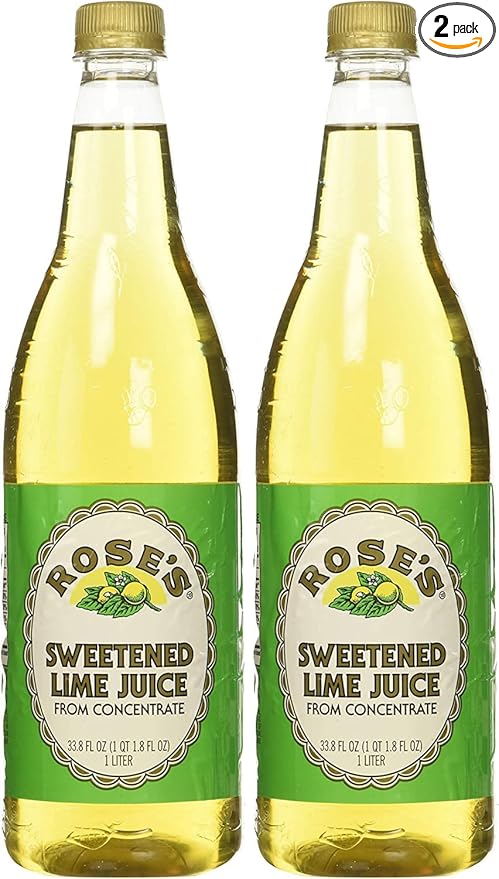 Rose's Lime Juice - Sweetened 1 Liter (33.8 Fluid Ounces) Plastic Bottle (Pack of 2)