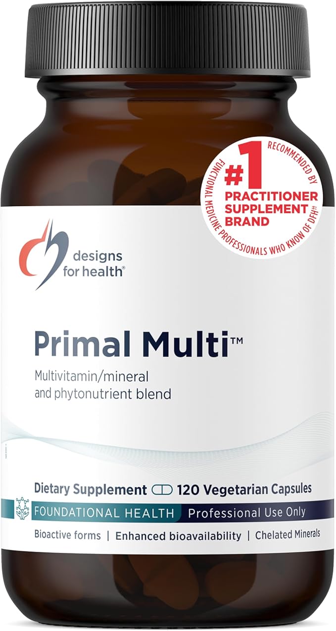 Designs for Health Primal Multi - Paleo-Friendly Multivitamin Supplement with Folate Tocotrienols Lutein + Broccoli Seed Immune Support Vitamins D (2000 IU) C + Zinc (120 Capsules)