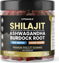 Organic Shilajit Gummies Sea Moss Ashwagandha 105+ Trace Minerals – Organic Burdock Root &amp Lions Mane Mushroom – Watermelon Flavor - Vegan &amp Non-GMO – Made in USA – 60ct