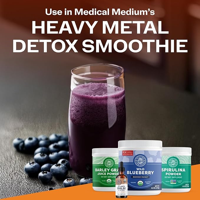 Vimergy Wild Blueberry Powder –Protects Brain Health* - Supports Cardiovascular Function* – USDA Organic Vegan &amp Gluten-Free – 250g