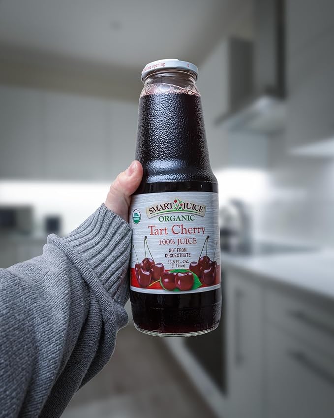 Smart Juice Organic Tart Cherry Juice - 33.8 fl oz (1L) - (Pack of 6) 100% Juice Not From Concentrate