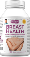 ANDREW LESSMAN Breast Health 60 Capsules - Provides Protective Compounds for Natural Support of The Delicate Tissue of The Breast with Indole-3-Carbinol Sulforaphane Green Tea Extract and More