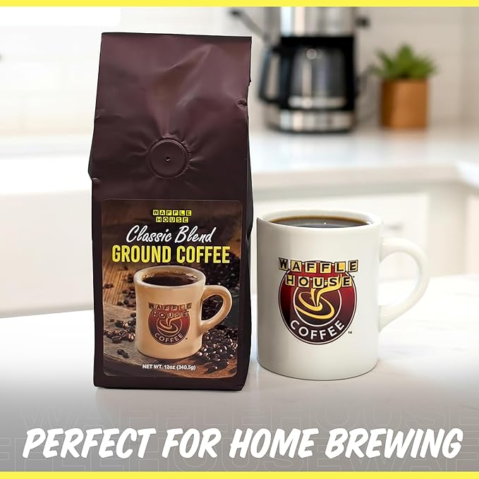 Waffle House Coffee – Classic Blend Ground Coffee - Brew Fresh Restaurant Coffee at Home - Each Bag Makes One Full Pot - Iconic American Diner Taste (120z)