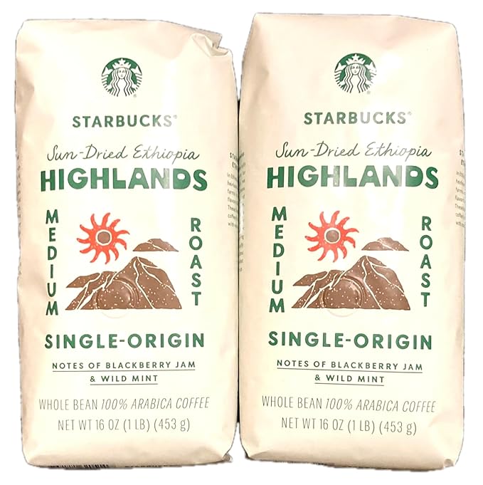 Starbucks Whole Bean Ethiopia 16 Ounces (Pack of 2)