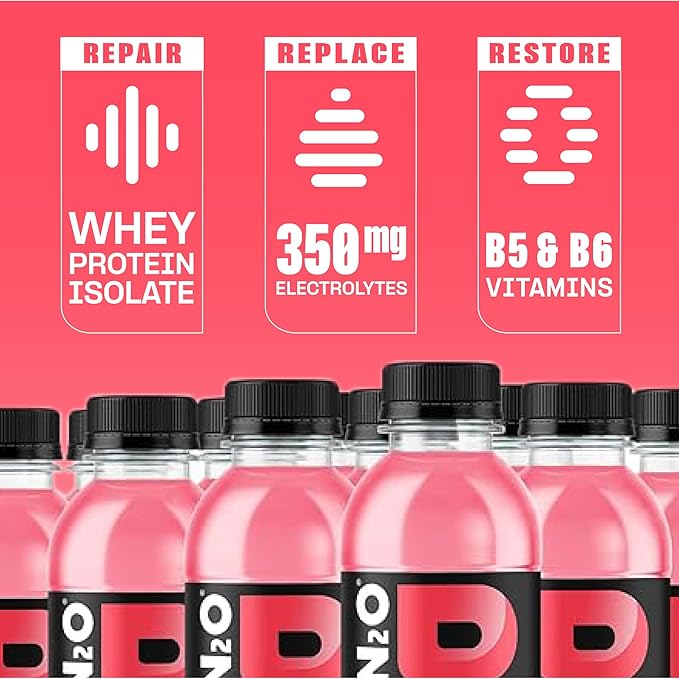 Protein2o Hydration Drink - 2-in-1 Liquid Clear Whey Protein Isolate and Electrolyte Drink - 20g Protein Vitamins B5 B6 - Post-Workout Recovery - 16.9 Fl Oz - 12 Count Strawberry Watermelon