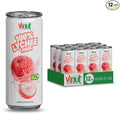 VINUT 100% Lychee Juice with Pulp No Added Sugar Not From Concentrate Gluten Free &amp Non-GMO Drink 100% Vegan/Plant-Based 10.82 fl oz Cans (Pack of 12)