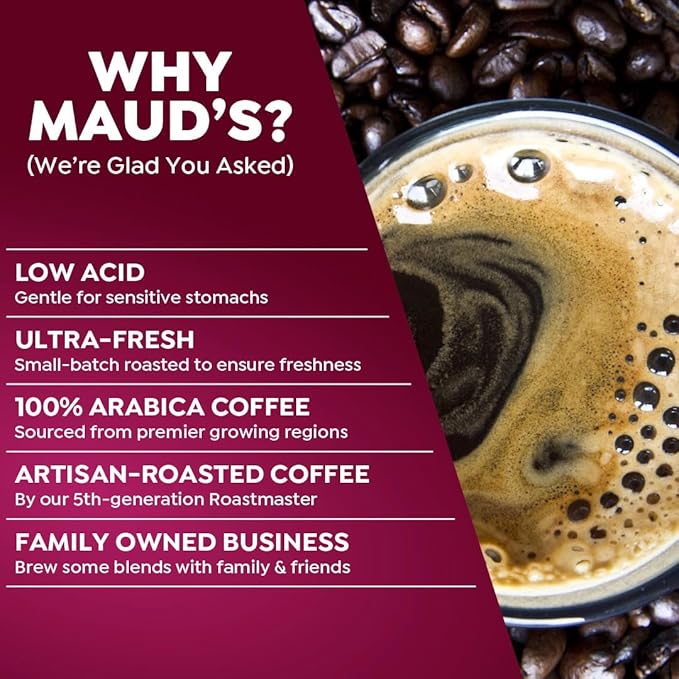 Maud's Organic Honduran Coffee Pods 50 ct Single Origin Honduran Dark Roast Coffee in Single Serve Pods – 100% Arabica Coffee Compatible with Keurig K Cups Maker