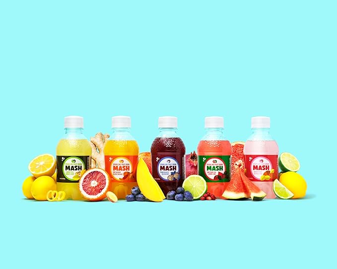 Boylan Bottling MASH Great Tasting Blood Orange Ripe Mango – Lightly Carbonated Fruit Drink - Low Calorie &amp No Sugar - Made With All Natural Pure Cane Sugar- 12 Count