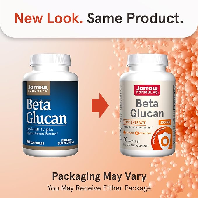 Jarrow Formulas® Beta Glucan Dietary Supplement Immune Support for Immune Health 60 Capsules 60 Day Supply