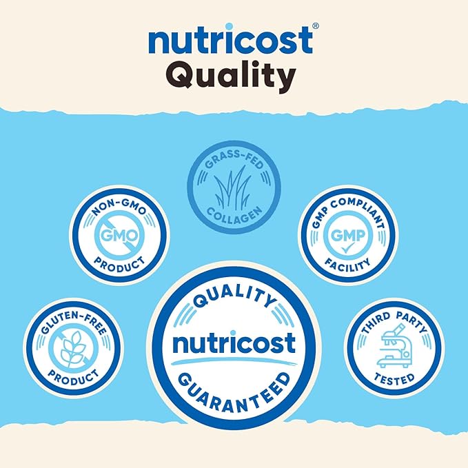 Nutricost Collagen Peptides Powder 1LB (454 G) (Vanilla) - Grass Fed Bovine Collagen Hydrolysate