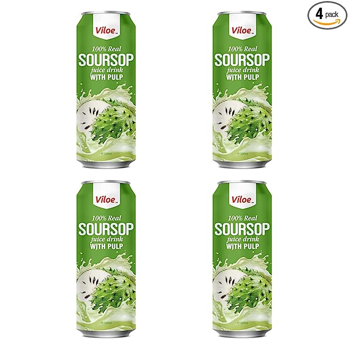 Soursop Sweetsop Viloe Juice with pulp Tropical Delight 100% Juice 16.9 fl oz (pack of 4)