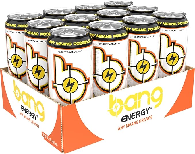 Bang Energy Any Means Orange Sugar-Free Energy Drink 16-Ounce | Pack of 12