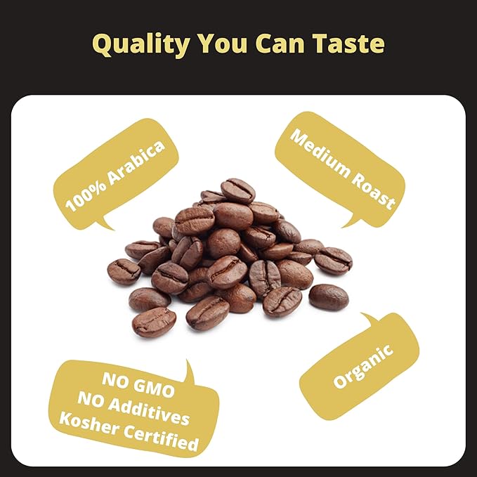 Mondo Whole Bean Coffee 2.2 lbs – USDA Organic 100% Arabica Medium Roast Superior Barista Blend Non-GMO Kosher – Small Batch Roasted for Espresso or Drip Brewing