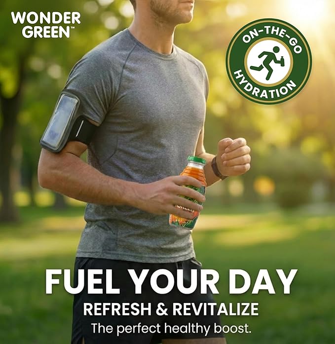 Wonder Green 100% Organic Carrot Celery &amp Kale Cold Pressed Juice 8.45 oz (6 Pack) | Vegetable Juice Blend All Natural No Additives or Preservatives Not from Concentrate