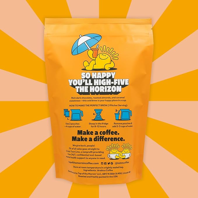 Top of the Mornin' Cold Brew Coffee by JackSepticEye Ethically Sourced Specialty Grade Coffee Individual Cold Brew Packets (1 Count Happy Horizon)