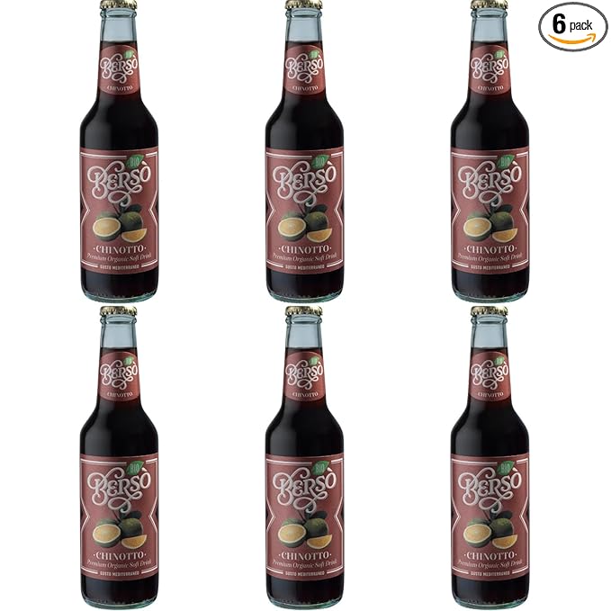 Berso Chinotto Italian Soda 6-Pack – Authentic Sparkling Citrus Soft Drink with Bitter Orange Flavor – Premium Italian Beverage for Aperitivo &amp Cocktails – Refreshing Mediterranean Soda