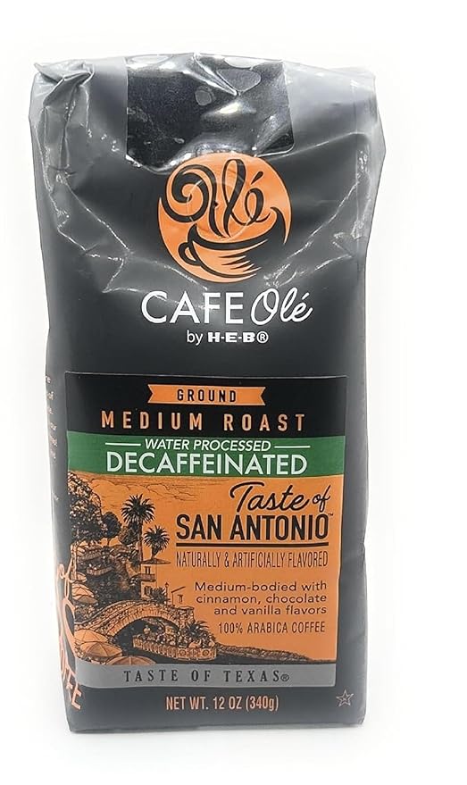 Cafe Ole HEB Ground Coffee 12oz - 1 bag (Decaf San Antonio)