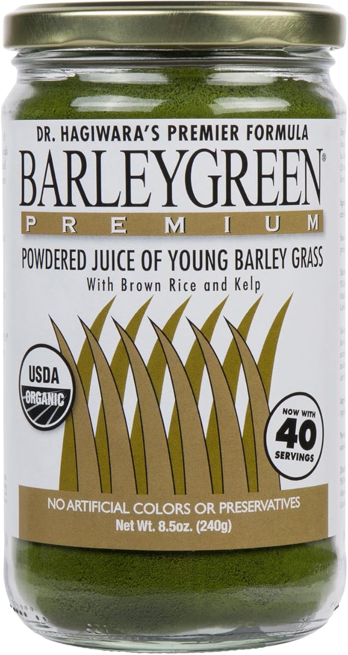 Dr. Hagiwara's Original Premium w/Kelp - Organic Barley Grass Juice Powder 8.5oz (240g) - 40 Servings