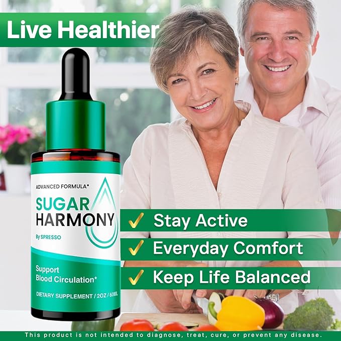 (5 Pack) Sugar Harmony Drops SugarHarmony Liquid Supplement Healthy Circulation Drops Advanced Support Formula for Maximum Strength &amp Stable Levels Sugar Harmony Dropper for Reviews (10 Oz/300m
