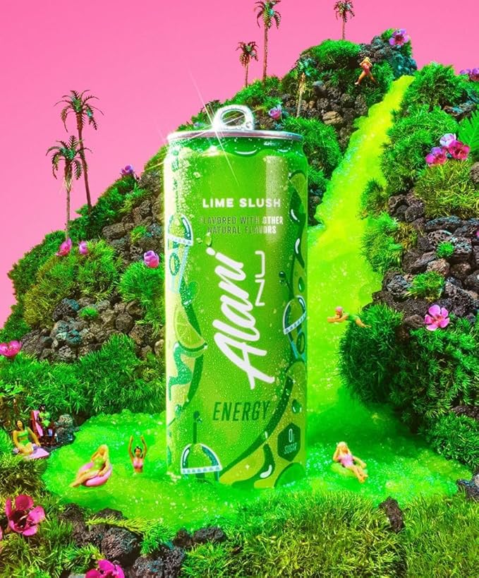 New Alani Energy Drinks Lime Slush Dream Float Hawaian Shaved Ice Variety Pack Sugar-Free Low-Calorie 200mg Caffeine Energy Boost Drink 12 fl oz (Pack of 6)