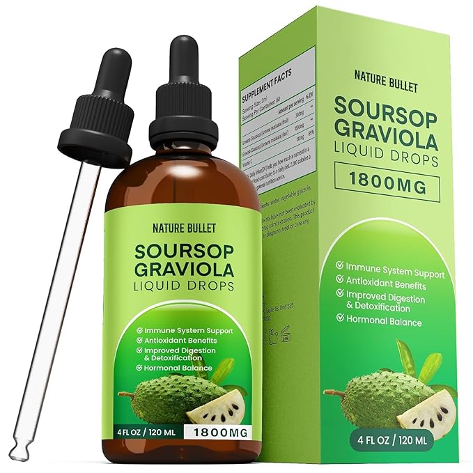 Soursop Bitters Liquid Organic Extract: Soursop Graviola Liquid Drop for Cell Support &amp Regeneration Immune System and Gut Health 120 ML