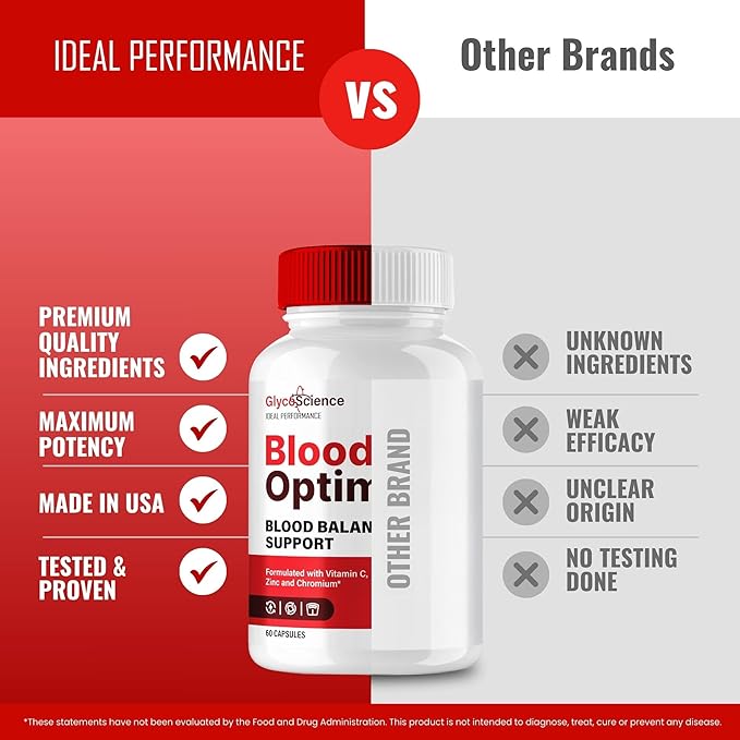 GlycoScience Blood Optimizer Capsules Glyco Science Advanced Blood Formula Supplement Pills - Maximum Strength All Natural Healthy Circulation &amp Stable Levels GlycoScience Reviews (60 Capsules)