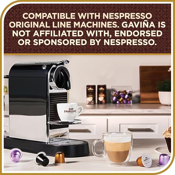 Don Francisco's Old Havana Espresso Pods: 80 Recyclable Aluminum Capsules Intensity 8 Medium Dark Roast Compatible with Nespresso Original Line - Bold Cuban-Style coffee with Nutty Notes