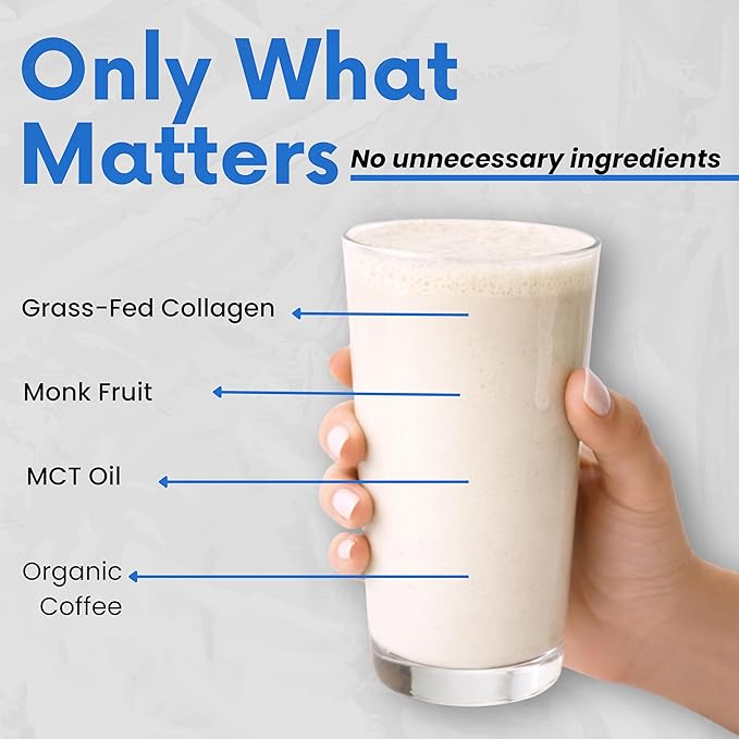 NutriBreakfast by Nutrillermo/Keto Protein Collagen Powder with MCT Oil/MCT Oil Powder/Keto Collagen Peptides with Grass-Fed Bovine Collagen Type I &amp III (15.9 Coffee)